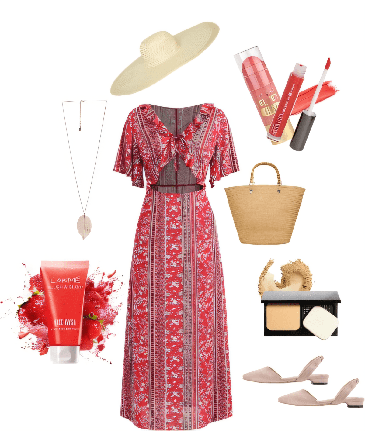 Bohemian Summer Breeze: Red Printed Maxi Magic by Sneha Mudigonda