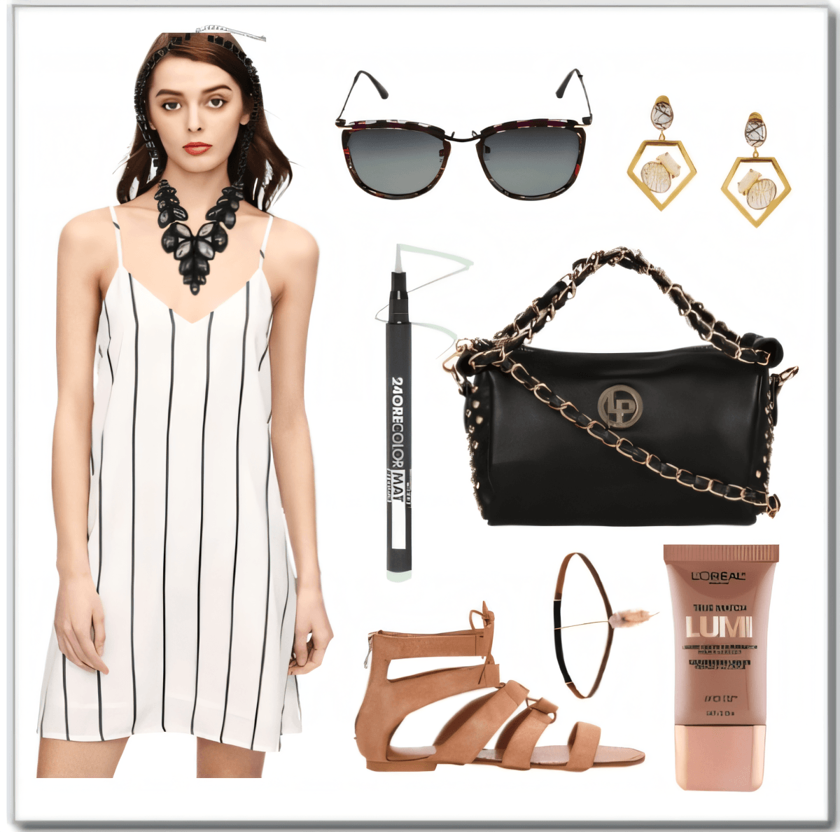 Urban Stripes & Statement Grace: Your Perfect Summer Soirée Look by Rubina Shaikh