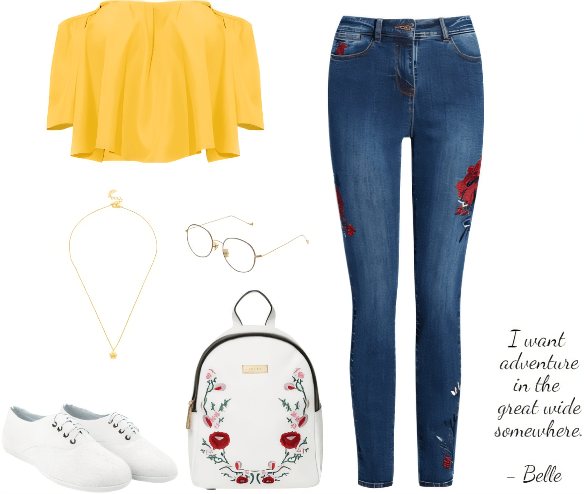 Sunshine and Blooms: A Belle-Inspired Adventure Ready Look by Talya Verma