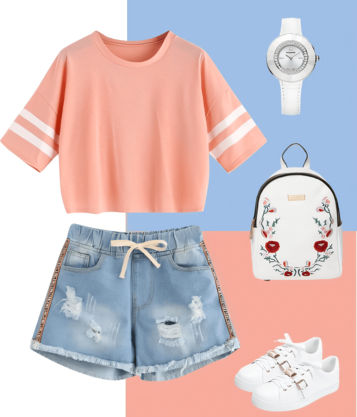 Sweet Summer Breeze: Sporty-Chic Coral Dream by Sanya Kukreja