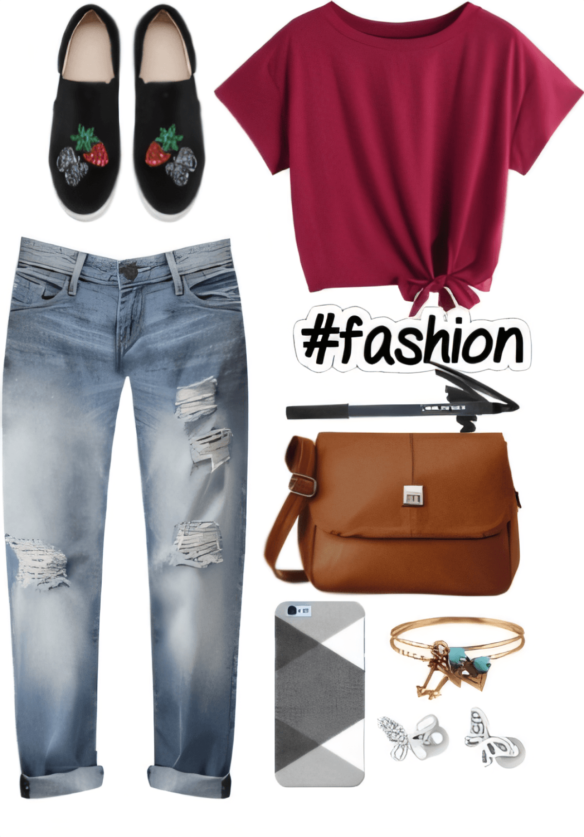 Casual Chic Rebel: Burgundy Comfort Meets Street Style by Rubina Shaikh