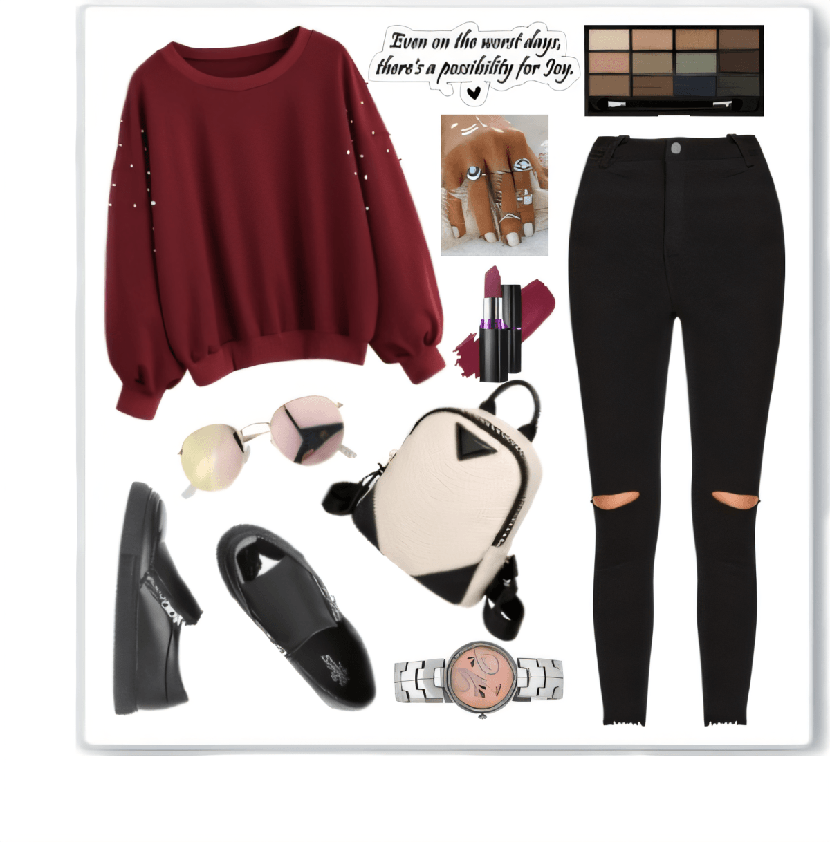 Cozy Burgundy Dreams: Urban Comfort Meets Chic by neeti