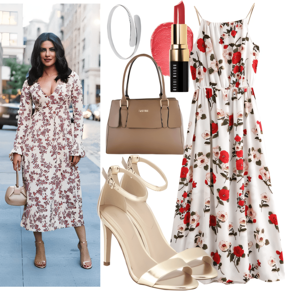 Romantic Floral Dreams: The Perfect Summer-to-Fall Transition Midi Dress Look by Rubina Shaikh