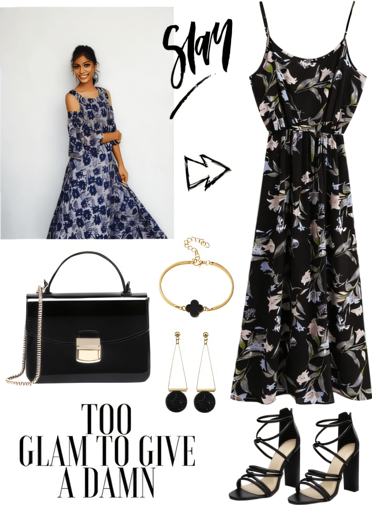Midnight Garden Glamour: A Black Floral Dream by Deepika Maheshwari