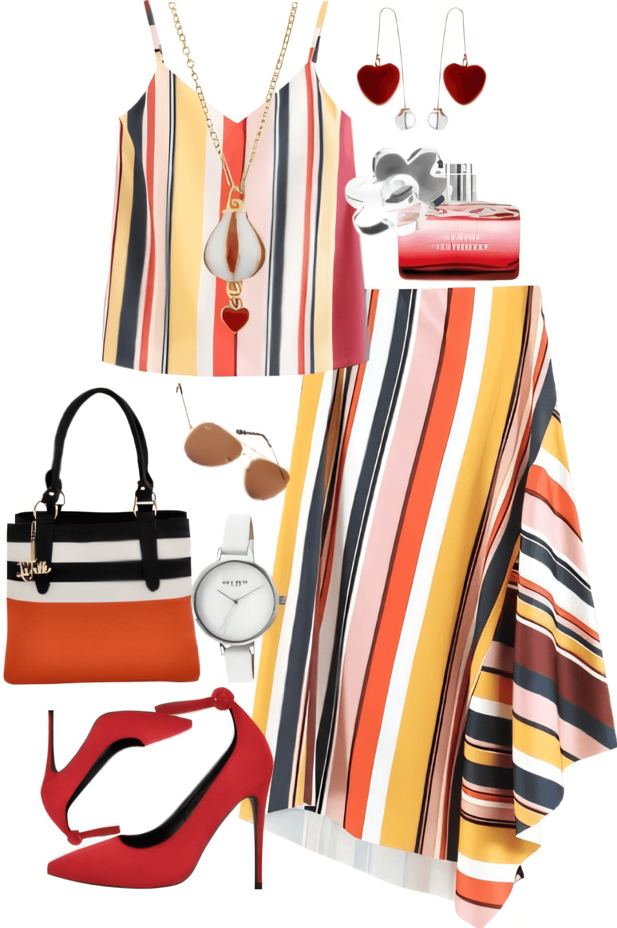 Sunset Stripes & Scarlet Dreams: A Power-Packed Summer Ensemble by Pragya Sharma
