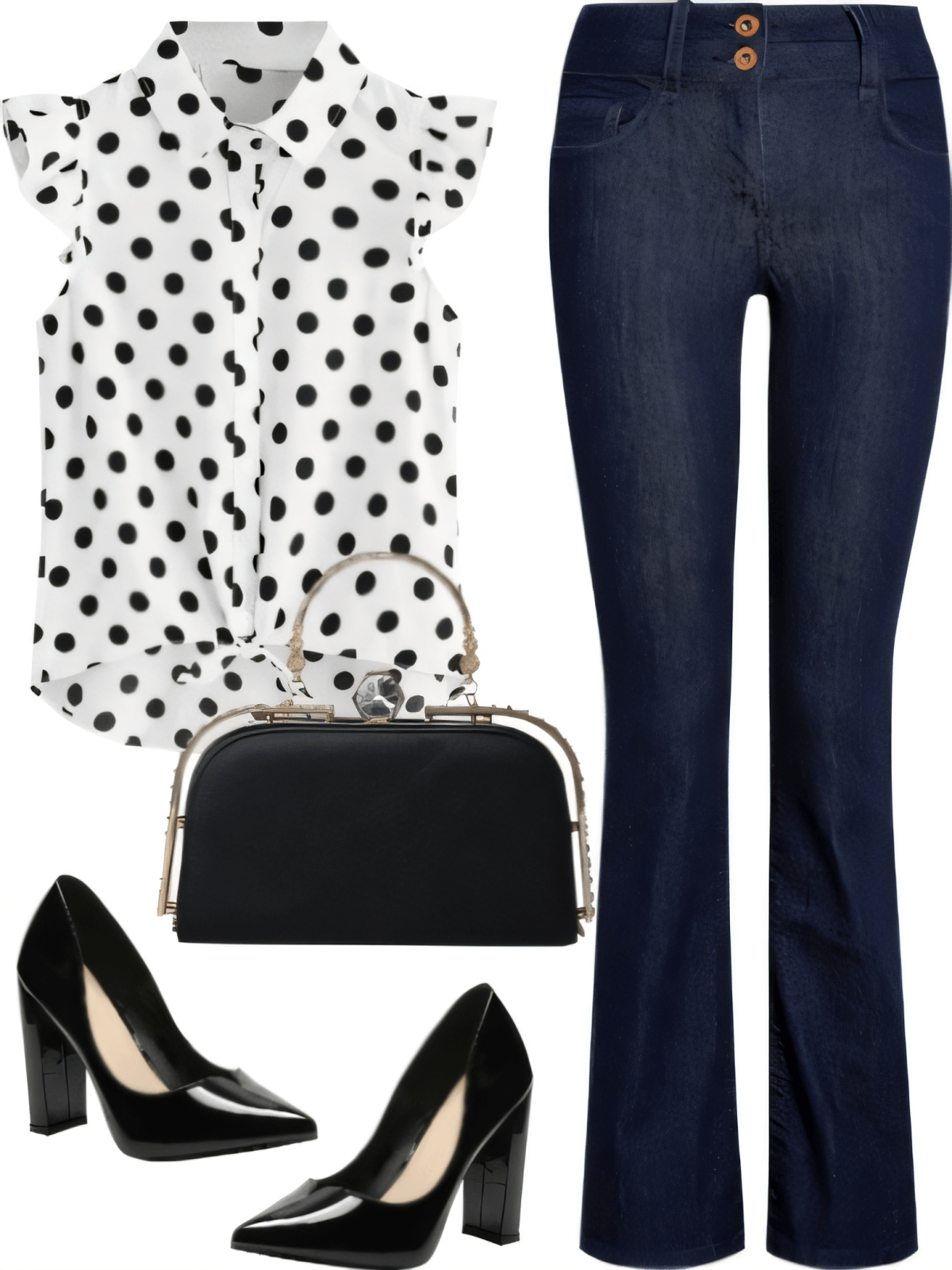 Polka Dot Perfection Meets Modern Denim Chic by Jagreeti Singh