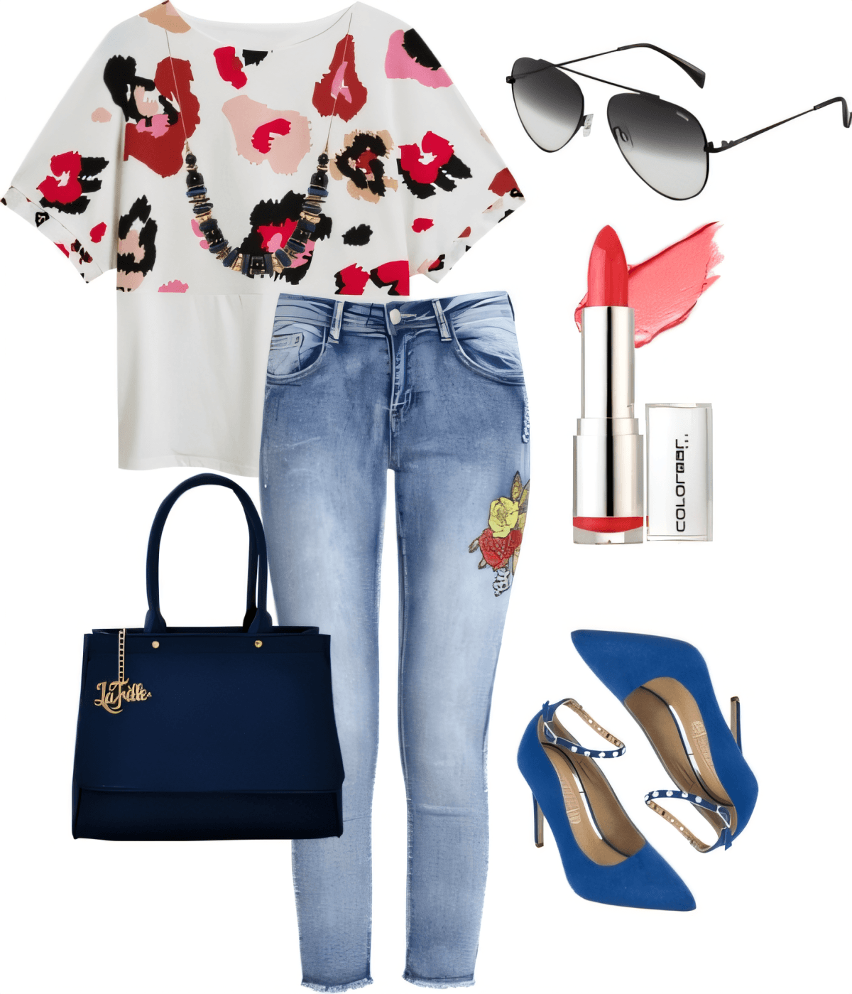 Chic Kisses: Urban Elegance with a Pop of Blue by vani