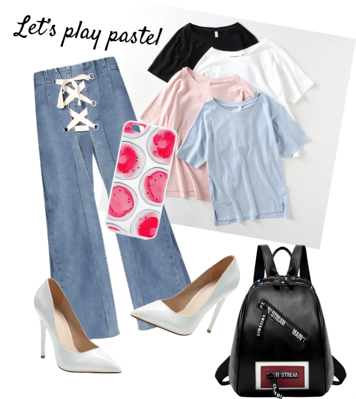 Pastel Paradise: Lace-Up Denim & Sweet Watermelon Dreams by Urvashi modi