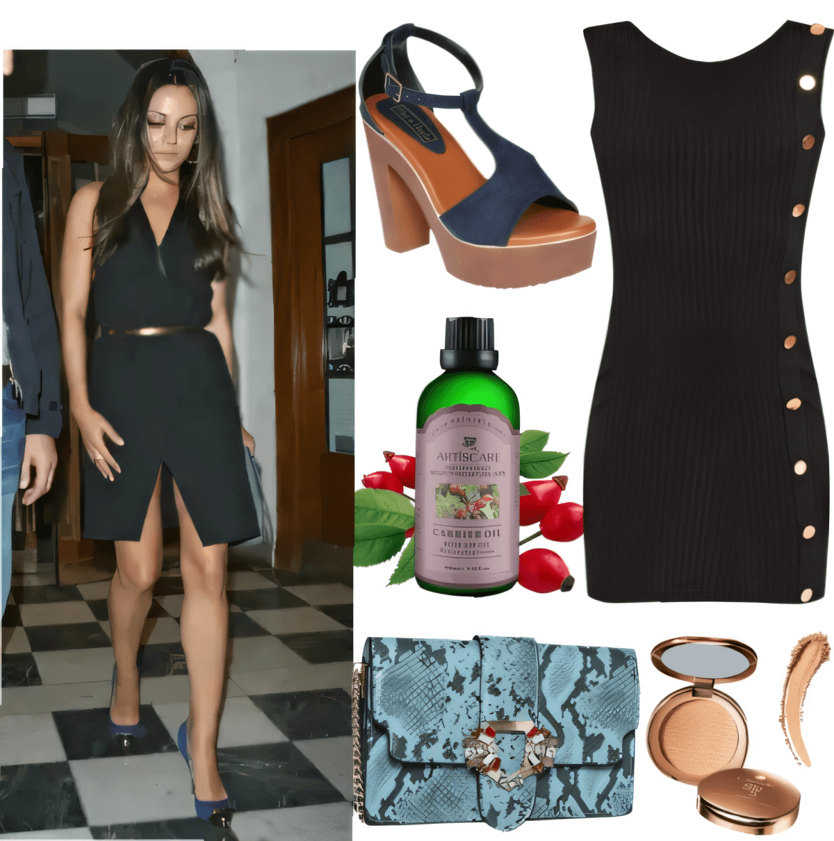 Midnight Elegance: The Perfect Black Statement Dress with Blue Snake Accent Midnight Elegance: The Perfect Black Statement Dress with Blue Snake Accent by Sana Jhnvi