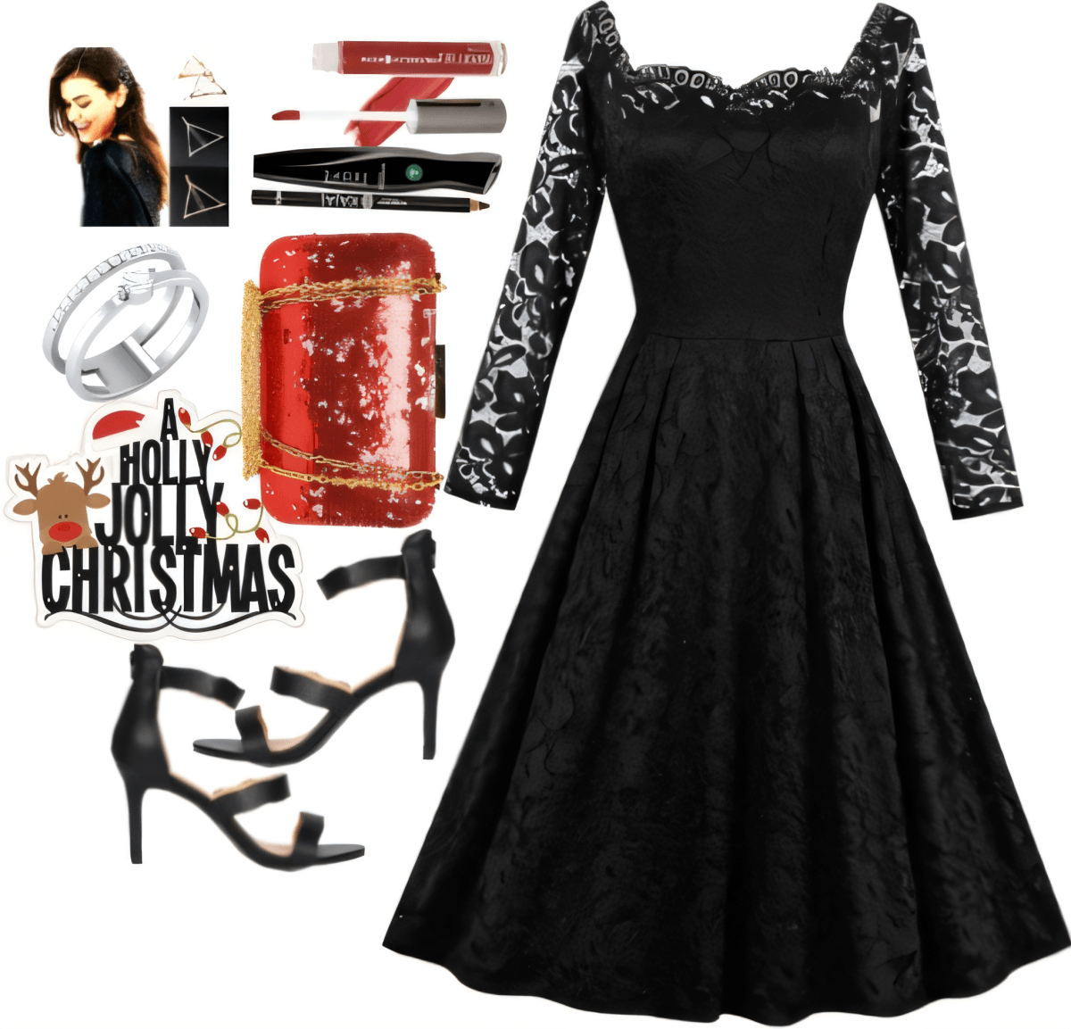 Enchanted Holiday Elegance: A Gothic Romance Christmas Look by Rubina Shaikh