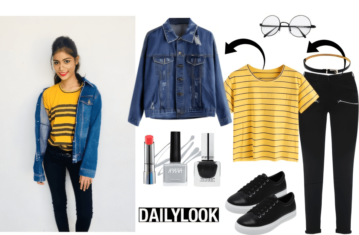 Sunshine Stripes & Denim Dreams: The Perfect Urban Casual Look by Deepika Maheshwari