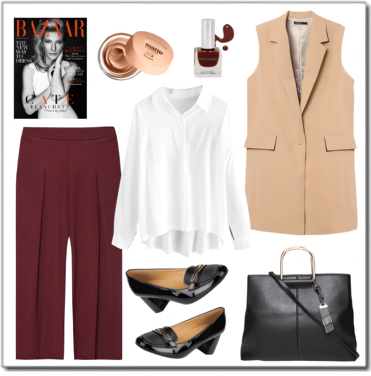 Power Player: Burgundy & Beige Business Chic by Rubina Shaikh