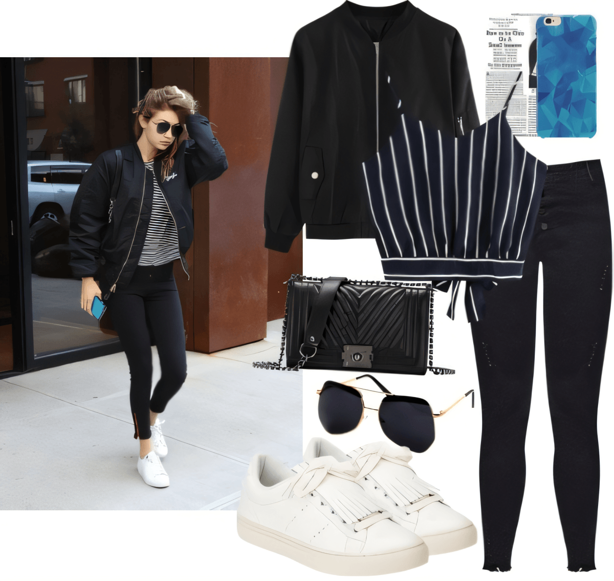 Urban Edge Comfort: The Perfect Black Bomber & Stripes Symphony Urban Edge Comfort: The Perfect Black Bomber & Stripes Symphony by beanpod