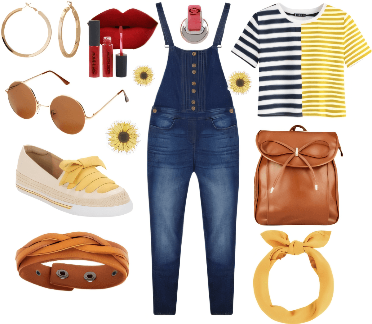 Sunflower Dreams: Modern Overalls with a Retro Twist by Alezzandra Rodi