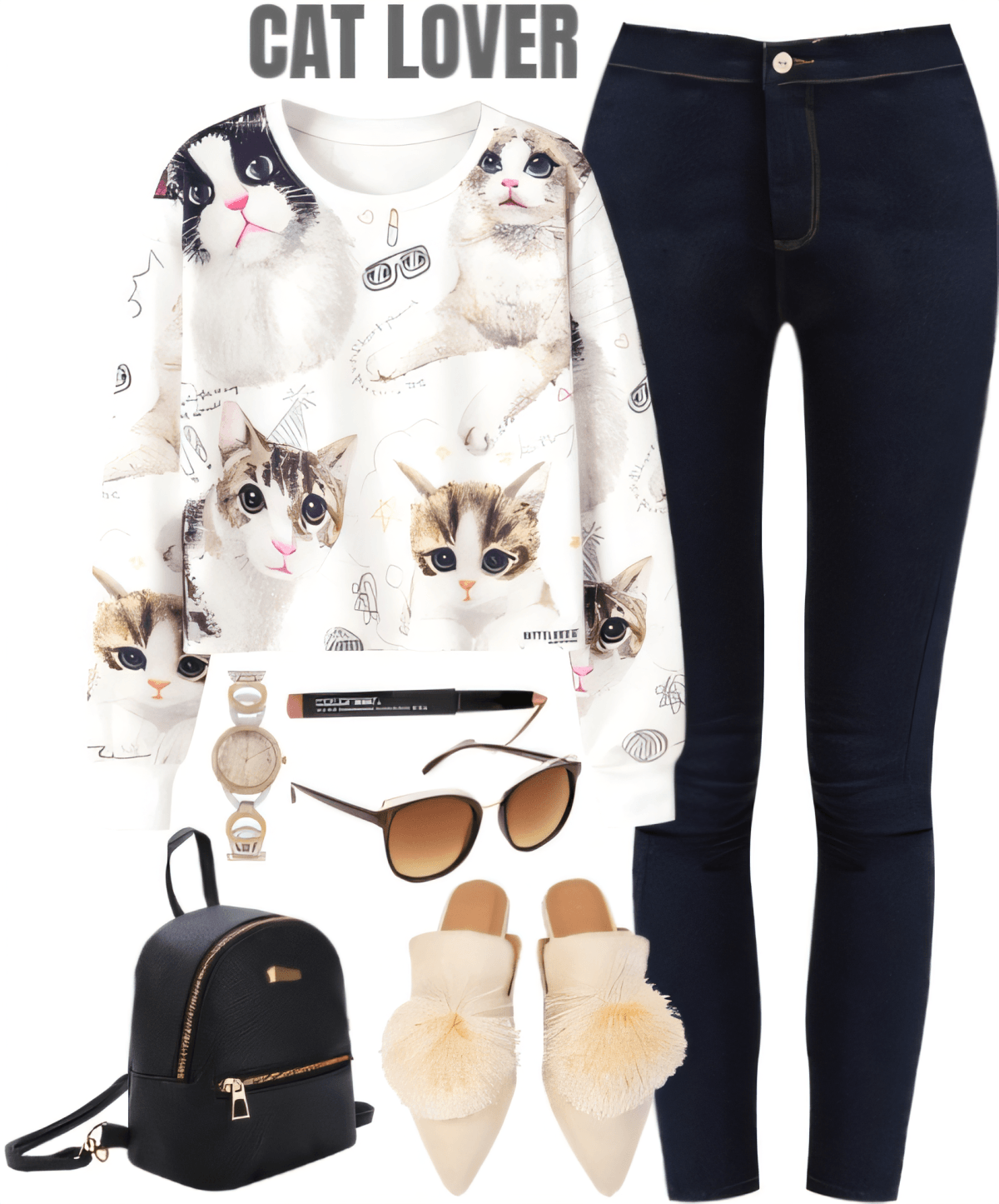 Purr-fectly Chic: The Cat Lover's Dream Ensemble by Rubina Shaikh