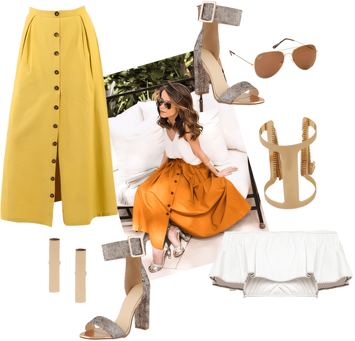Sun-Kissed Sophistication: Button-Down Midi Magic by Akancha Jain