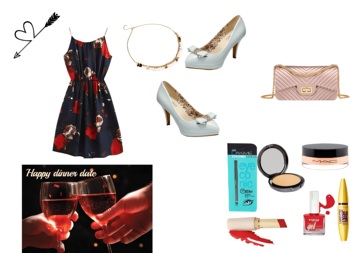Romantic Roses & Wine: A Perfect Date Night Ensemble by chaithra puttaswamy