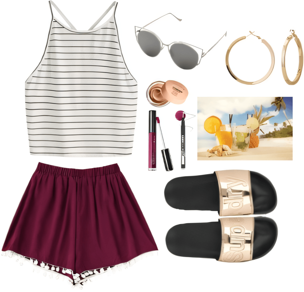 Summer Soirée Stripes & Burgundy Dream by Lacas