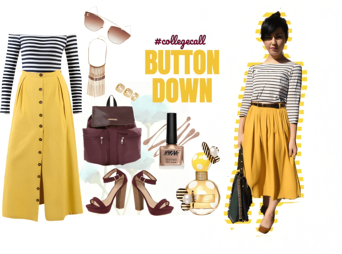 Sunshine & Stripes: The Perfect College-Ready Button-Down Ensemble Sunshine & Stripes: The Perfect College-Ready Button-Down Ensemble by Chetna Gehlot