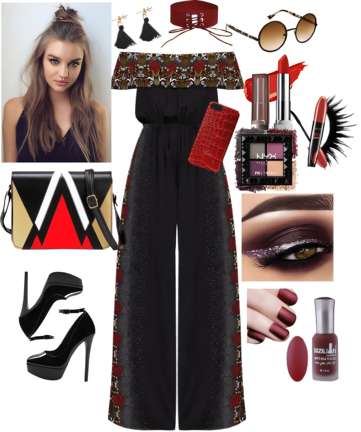 Midnight Romance: A Bold & Beautiful Evening Statement by radhika
