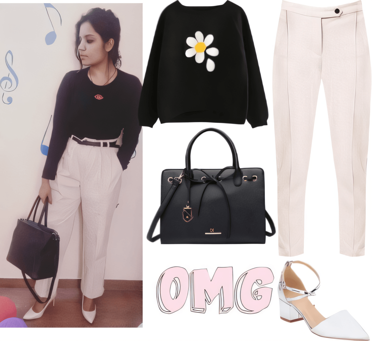 Classic Daisy Dreams: Monochrome Magic with a Playful Twist by Miloni Jhaveri