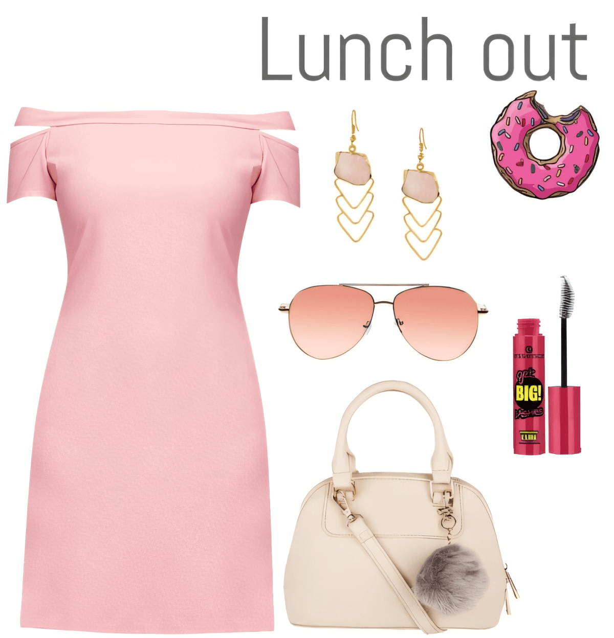 Pretty in Pink: Chic Off-Shoulder Lunch Date Dreams by drishtikhandelwal