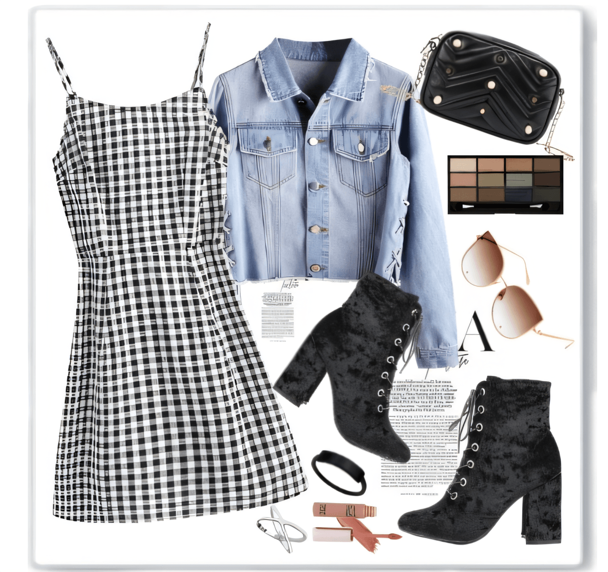 Gingham Grace Meets Denim Edge: A Modern Romance by radhika
