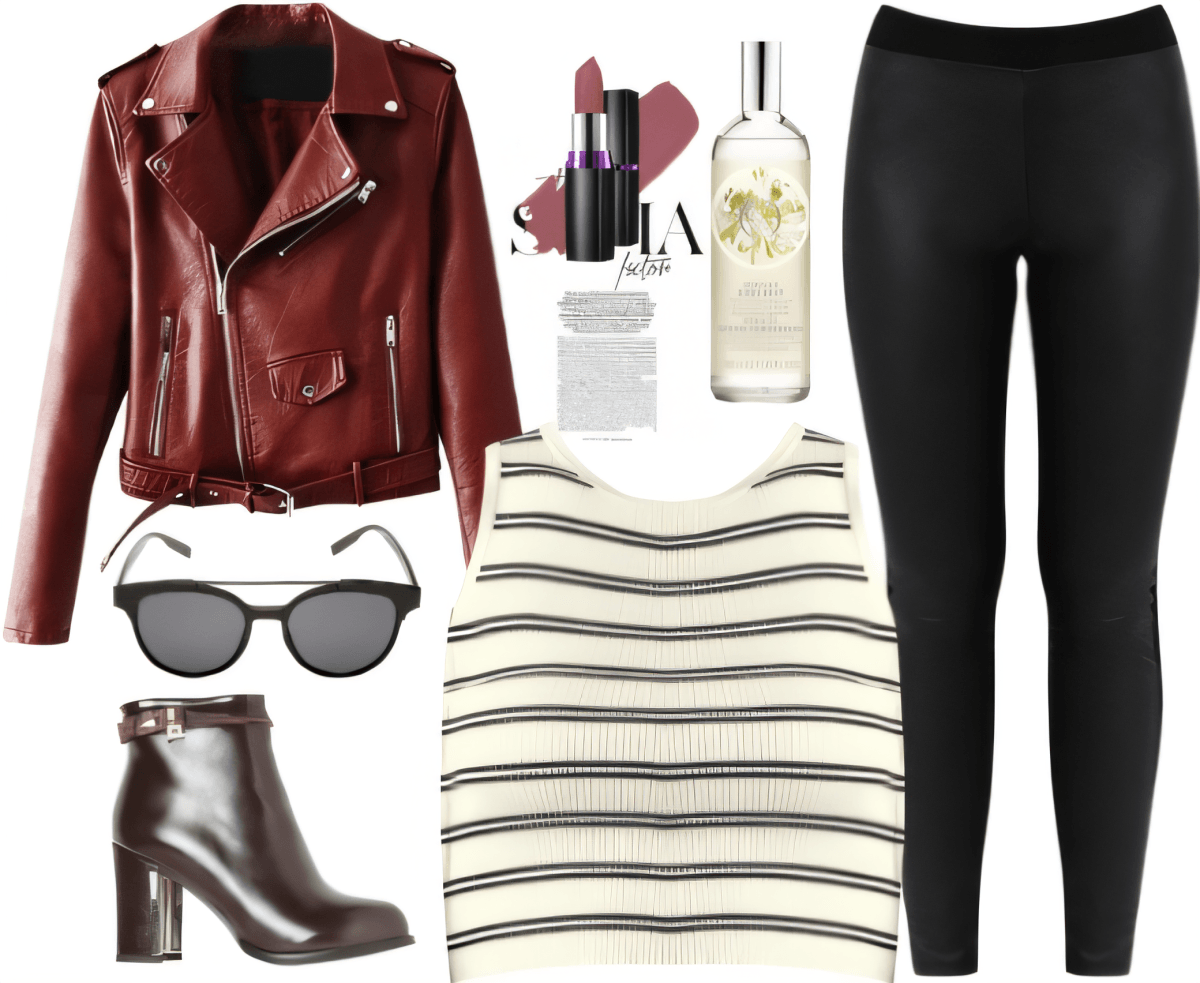 Rebel Chic: The Classic Leather & Stripes Power Combo by Rubina Shaikh