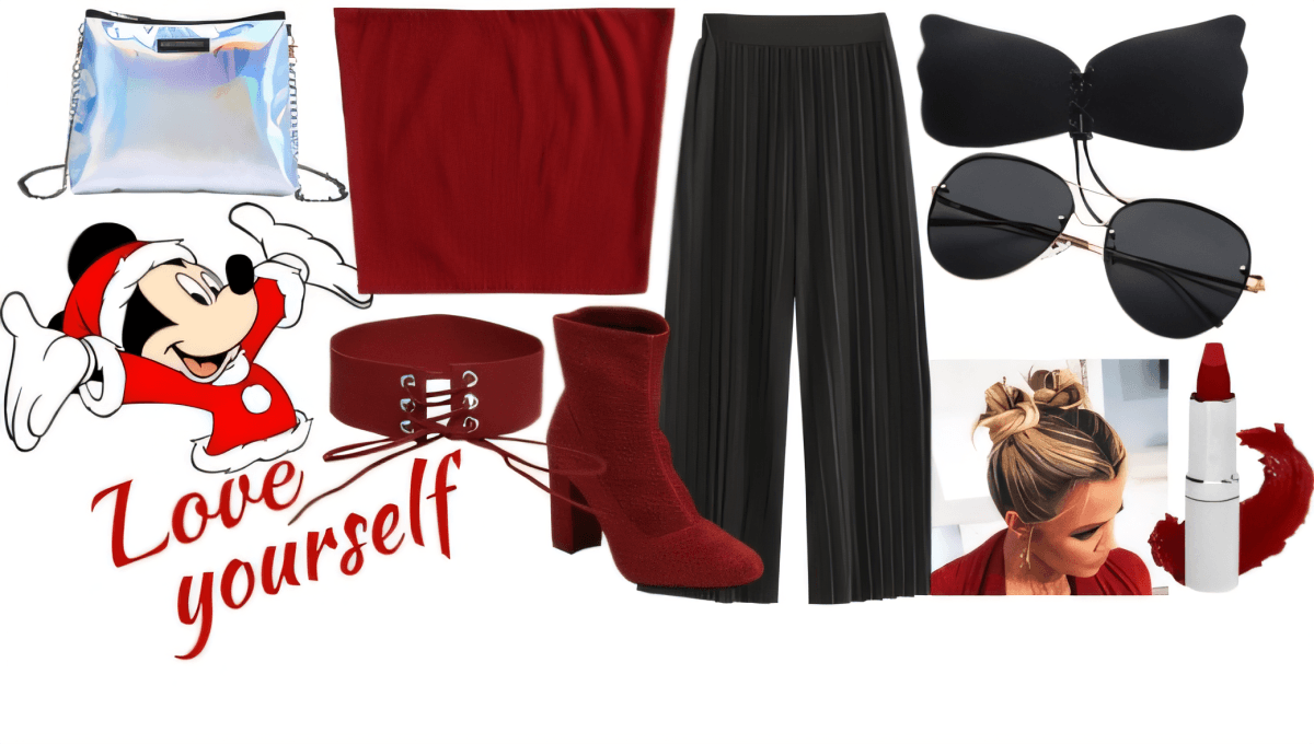 Mickey's Midnight Romance: Burgundy & Black Holiday Glam by Urvashi modi