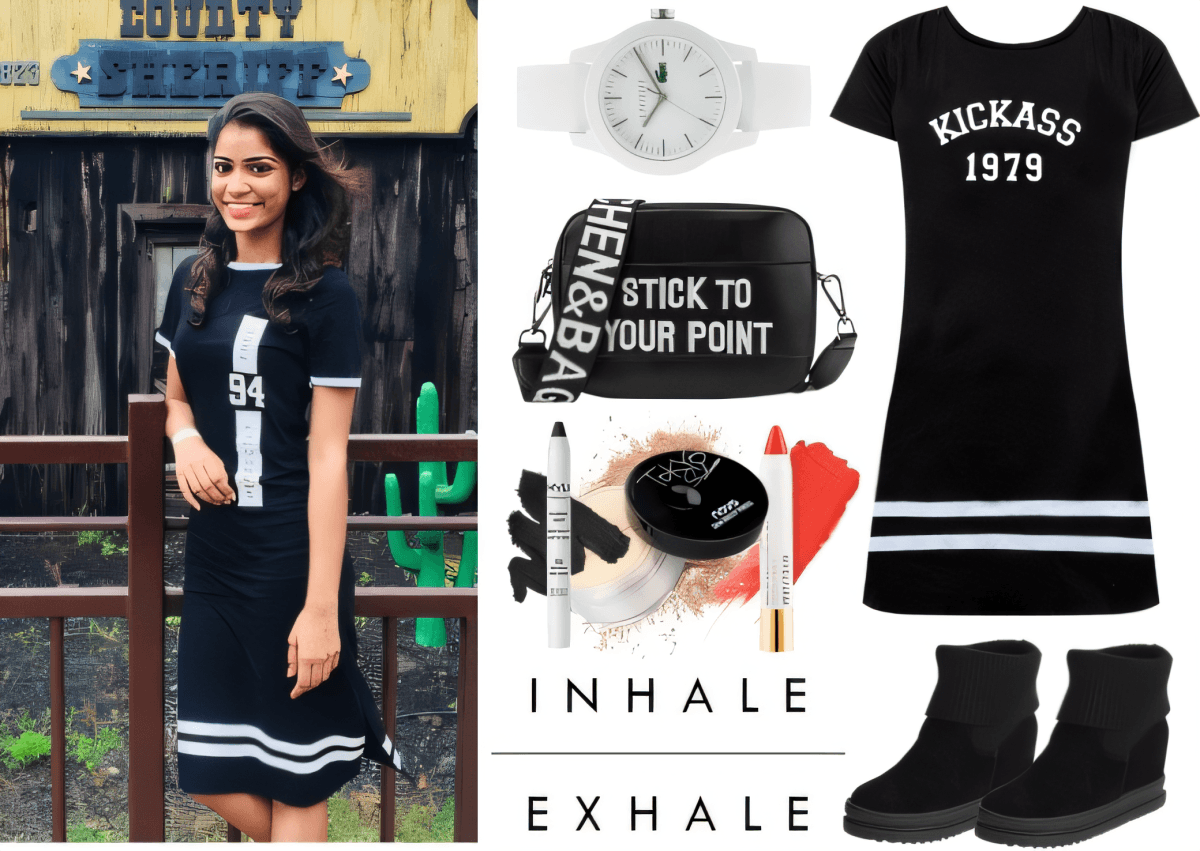 Urban Edge Meets Sporty Chic: The 'Kickass' T-Shirt Dress Ensemble by Deepika Maheshwari