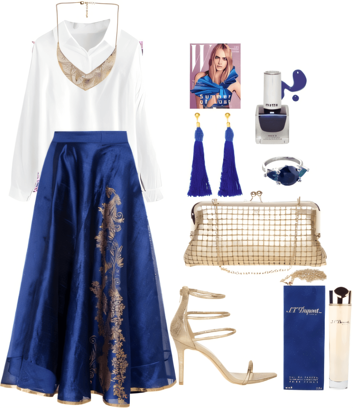 Royal Romance: Midnight Blue & Gold Elegance by Rubina Shaikh