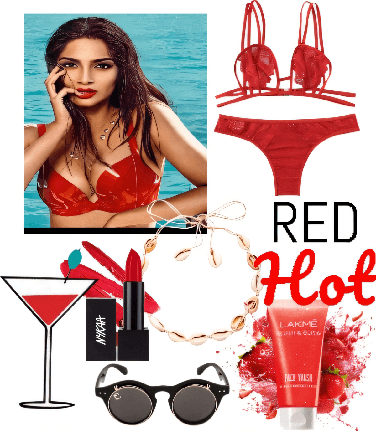 Red-Hot Summer Sophistication: A Sultry Seaside Ensemble by nisha