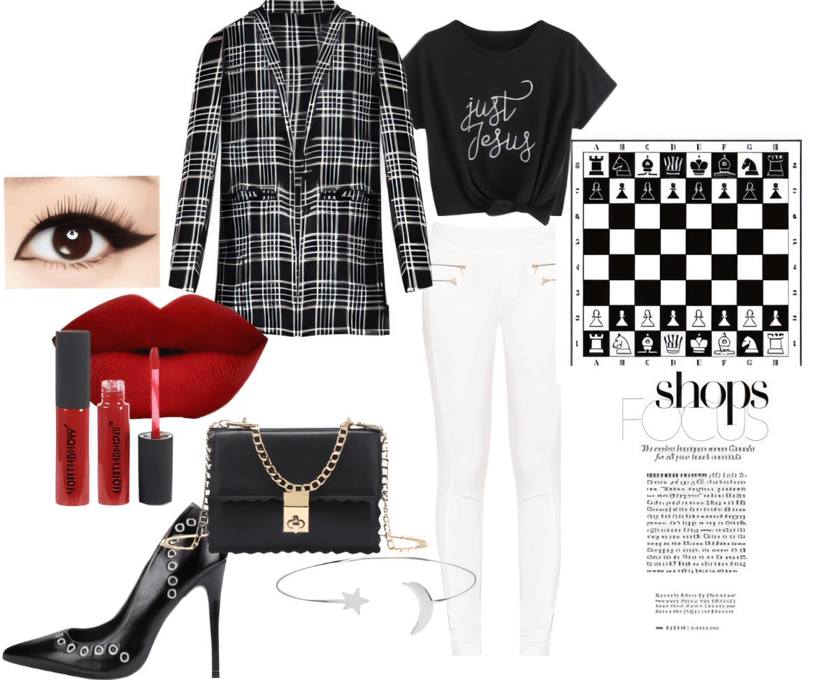 Chess Queen: Power Moves in Plaid and Pearl by ravneet.bijan