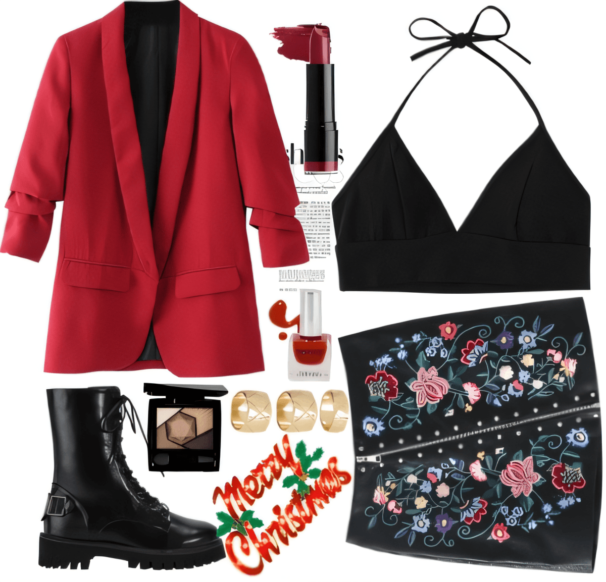 Festive Flair: Red Blazer & Embroidered Holiday Magic by Rubina Shaikh