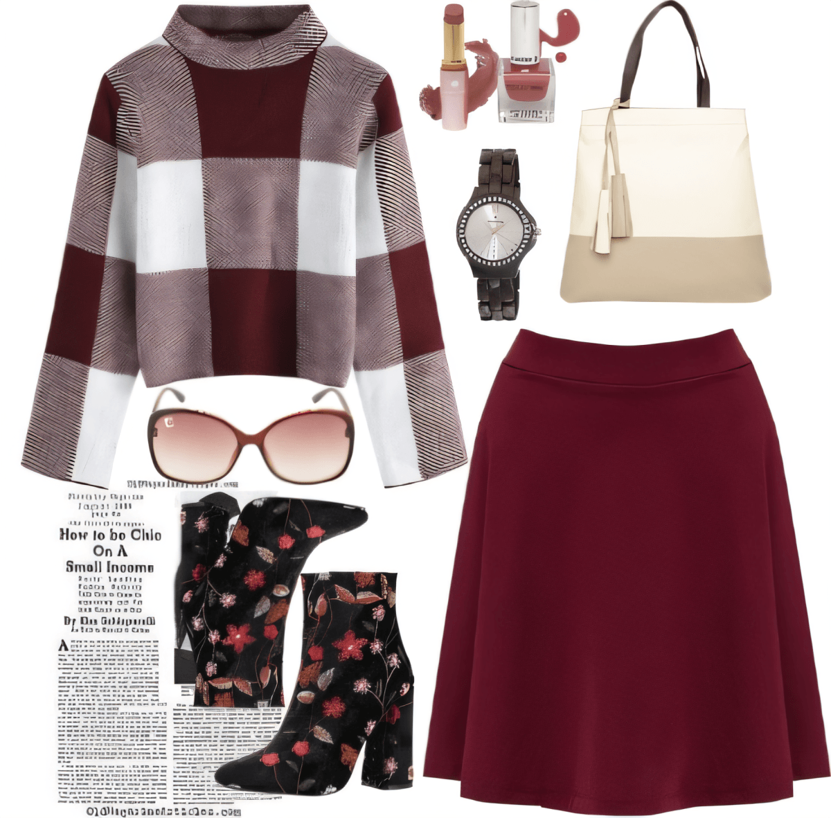 Burgundy Bliss: Cozy Chic Color-Block Dreams by Rubina Shaikh