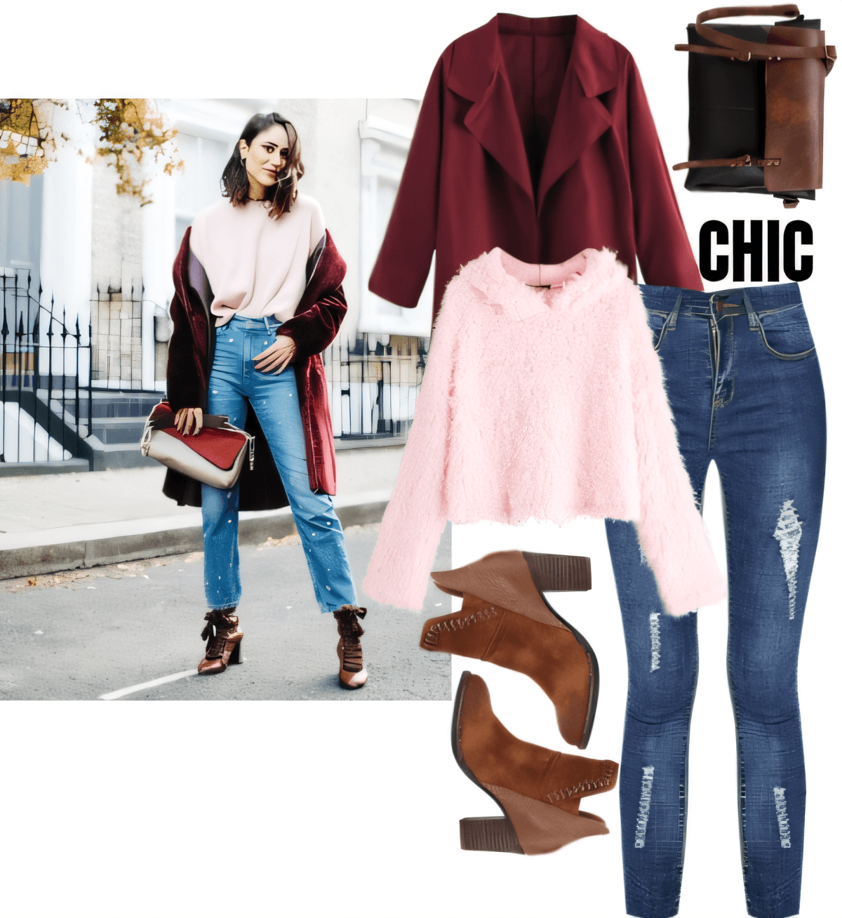 Urban Romance: Burgundy Charm meets Cotton Candy Dreams by neeti