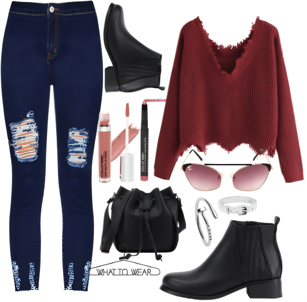 Edgy Comfort Queen: Burgundy & Blues with Urban Edge by Rubina Shaikh