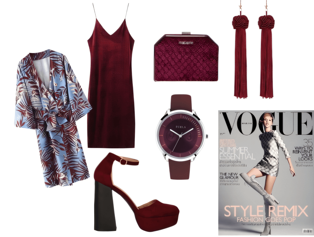 Burgundy Velvet Dreams with Tropical Twist by Urvashi modi