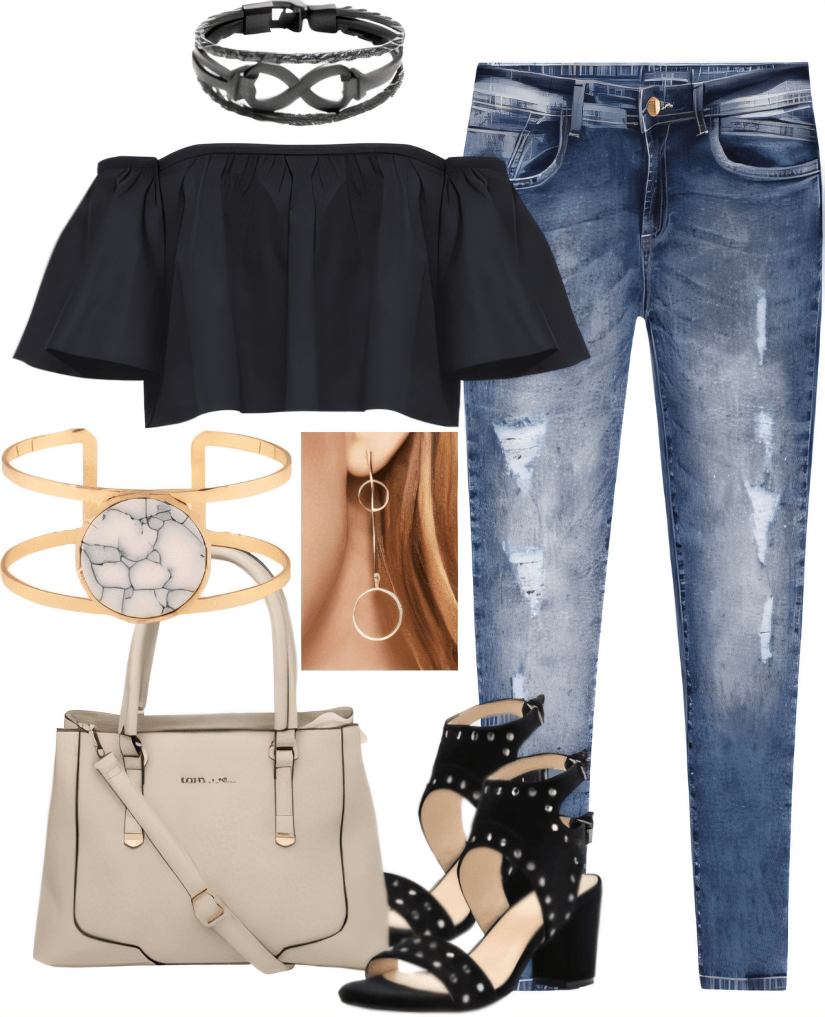 Edgy Chic: Off-Shoulder Romance Meets Street Style by Rubina Shaikh