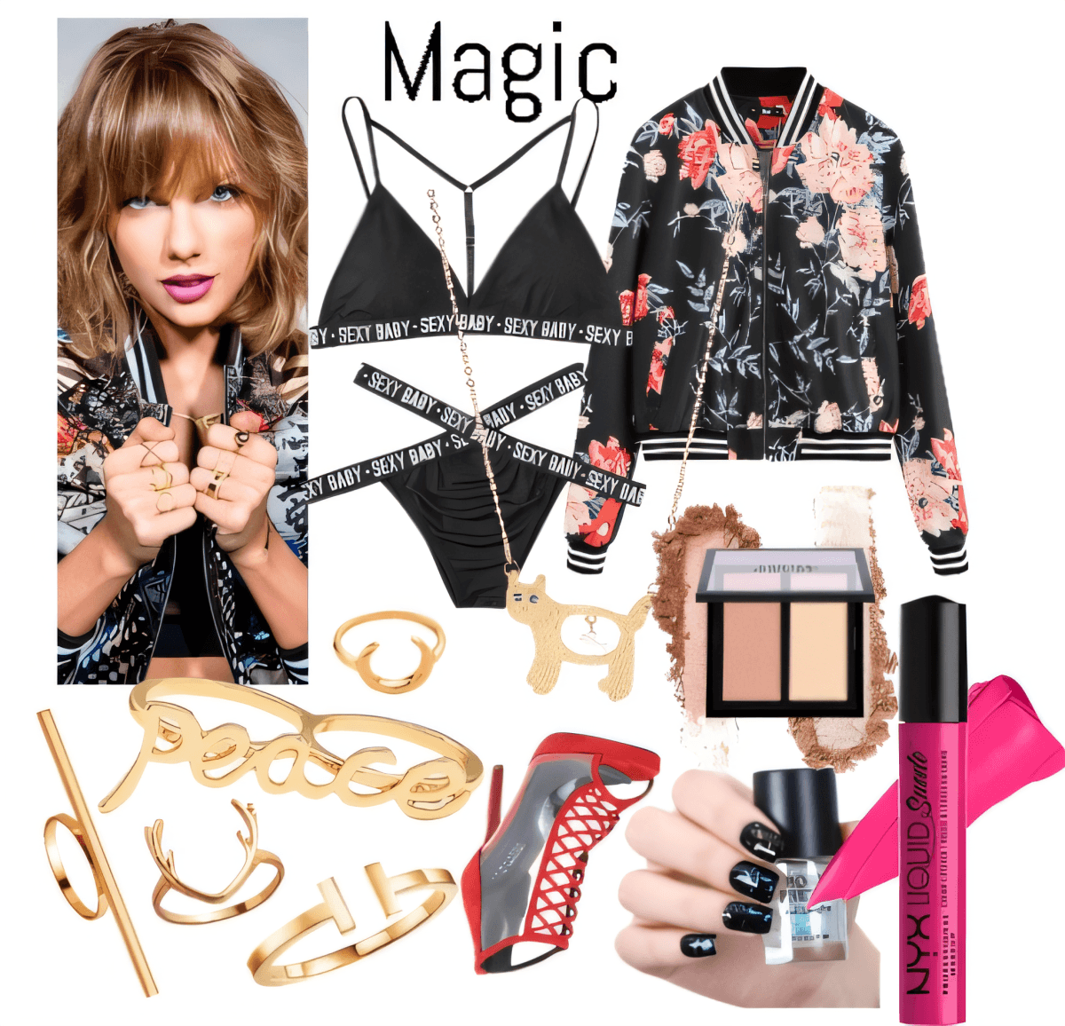 Flirty Floral Bomber: Urban Edge Meets Sweet Romance by nisha