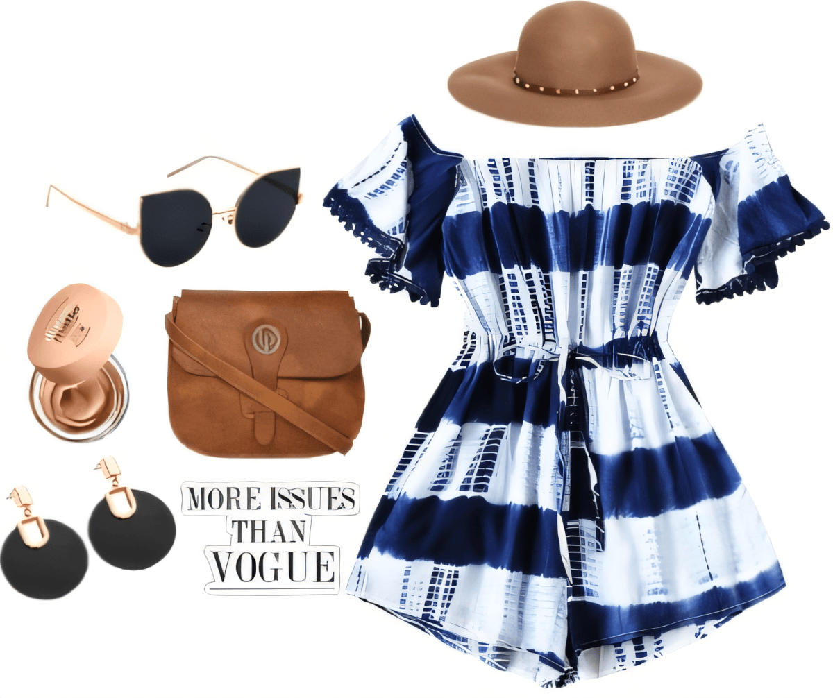Boho Beach Babe: Navy & White Tie-Dye Romance by radhika