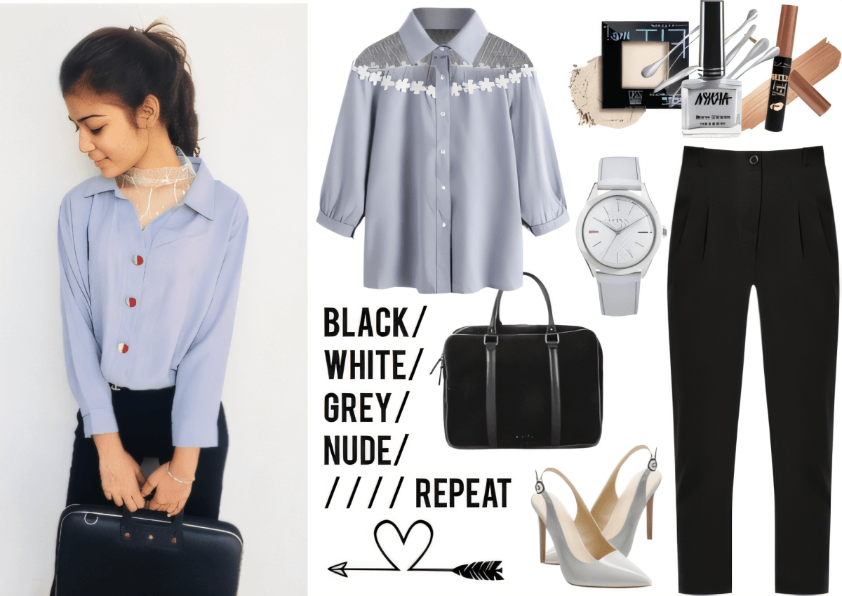Polished Professional: The Grey Floral Flutter Meets City Chic by Deepika Maheshwari