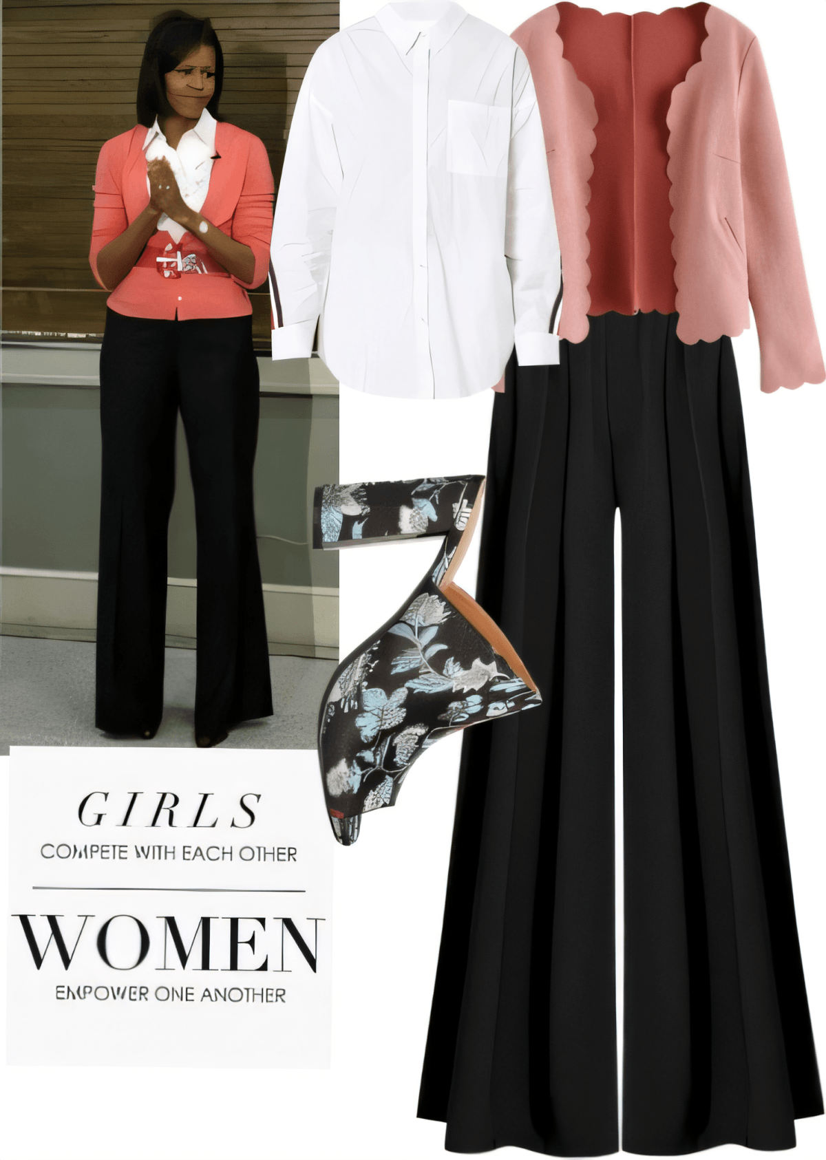 Power Player: Classic Coral & Black Professional Ensemble by Jagreeti Singh