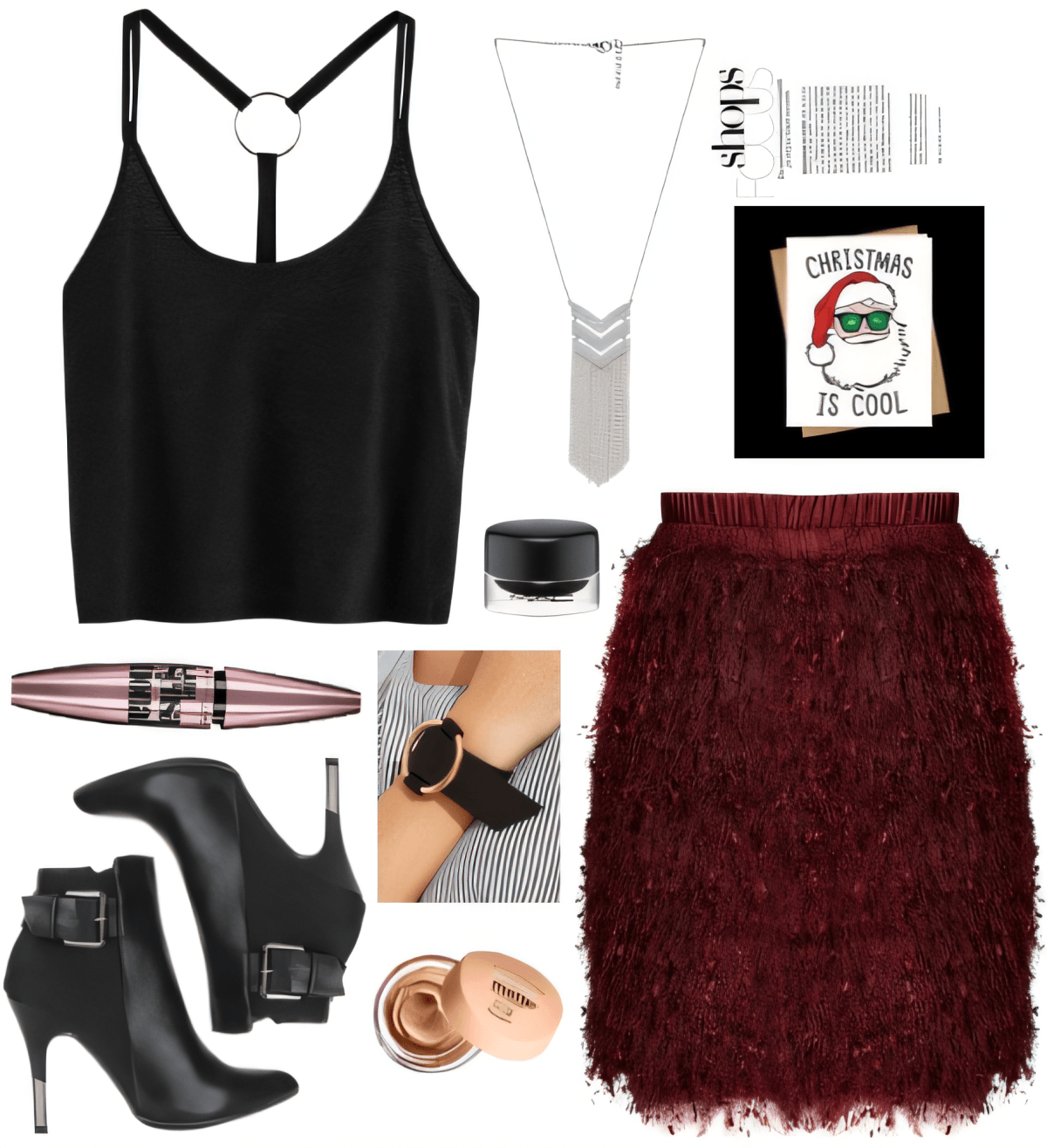 Burgundy Glam Holiday Party Look with Edge by Rubina Shaikh