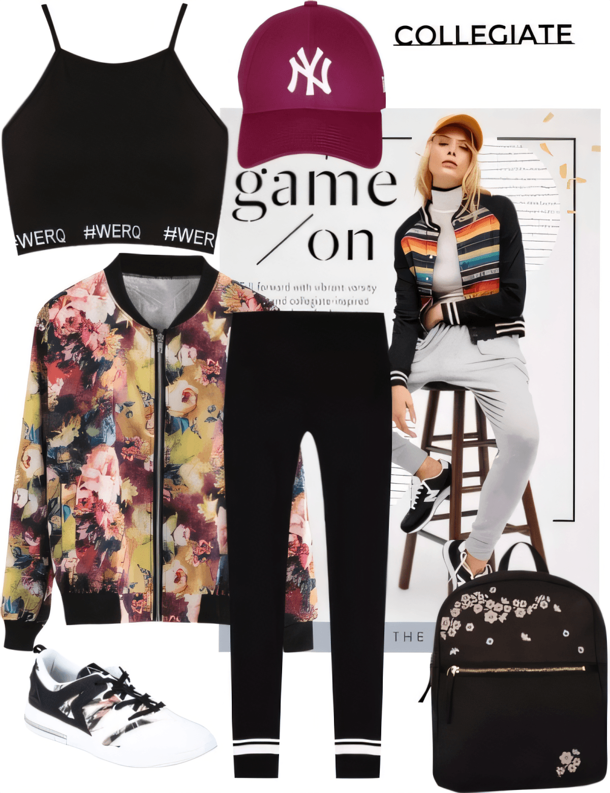 Urban Varsity Vibes: Floral Bomber & Collegiate Cool by Cheryl Dsouza