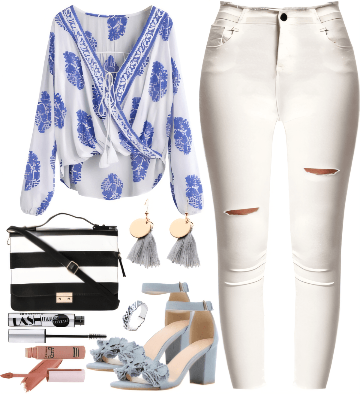 Blooming in Blue: Romantic Twist on White Denim Blooming in Blue: Romantic Twist on White Denim by kiran