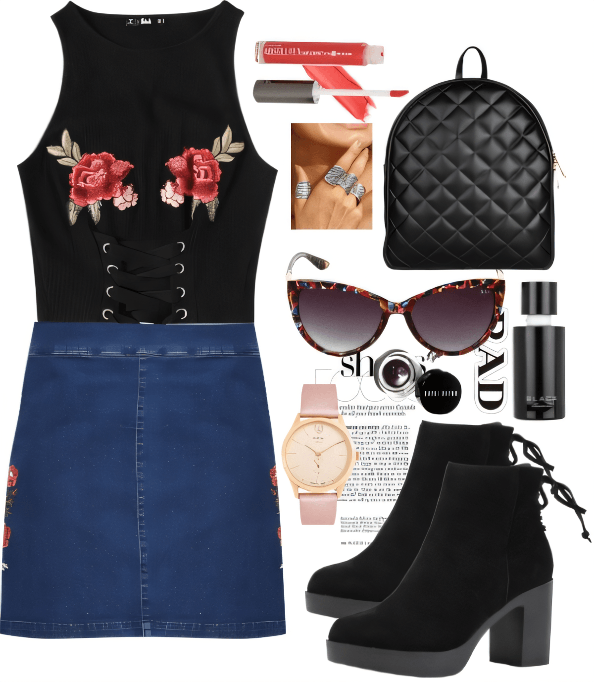 Romantic Rebel: Floral Edge Meets Denim Dreams by Rubina Shaikh