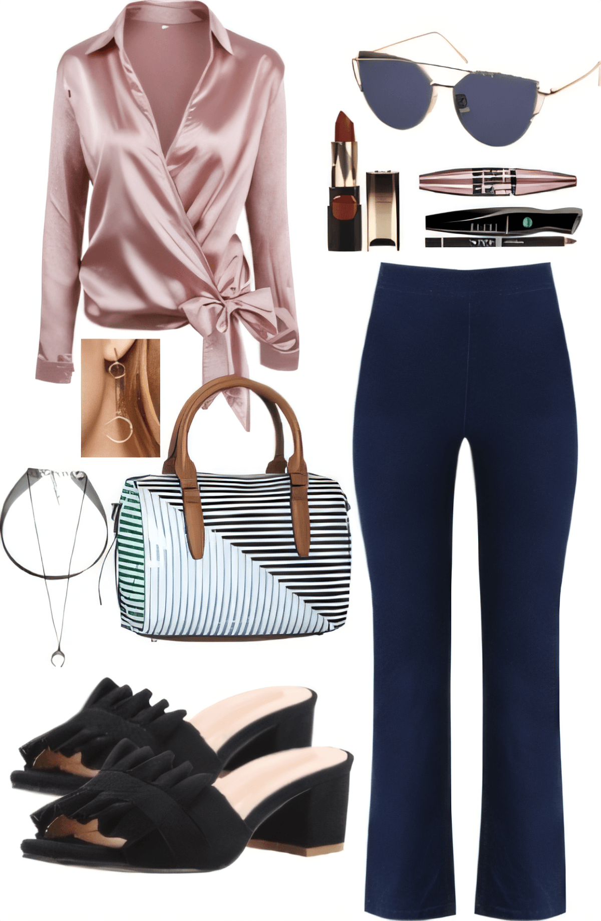 Sophisticated Satin & Navy: The Perfect Power Lunch Ensemble Sophisticated Satin & Navy: The Perfect Power Lunch Ensemble by isha