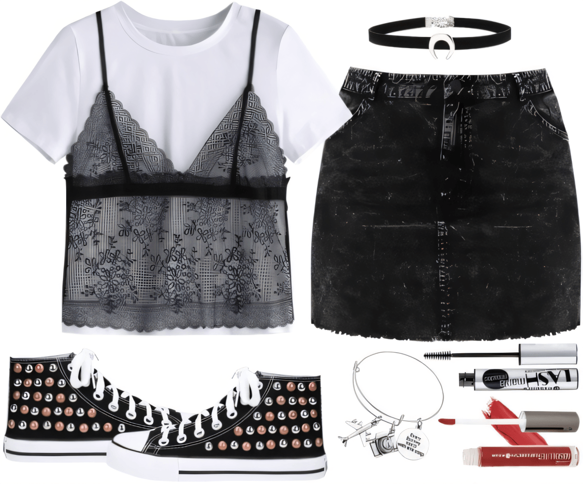 Edgy Elegance: Lace Layered Grunge Glam by Cheryl Dsouza