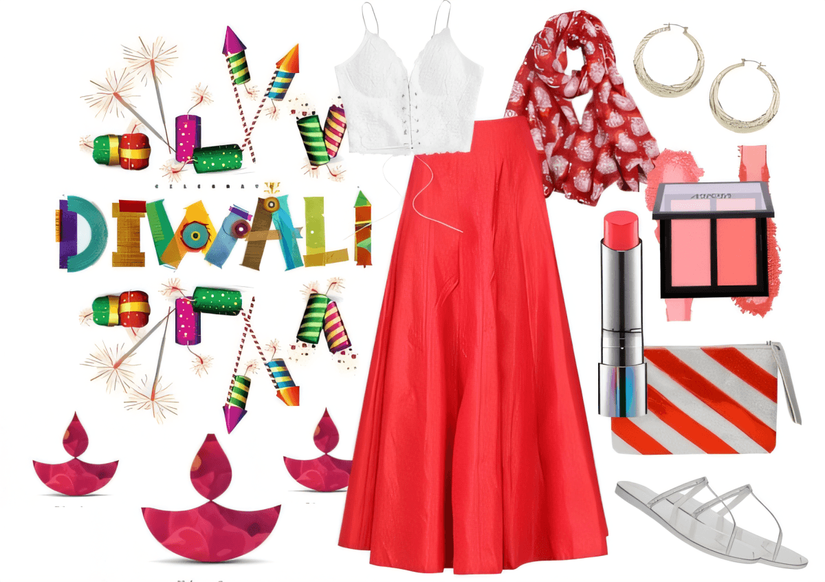 Festive Fusion: A Modern Diwali Dream in Coral & Sparkle by Tupur Malhotra